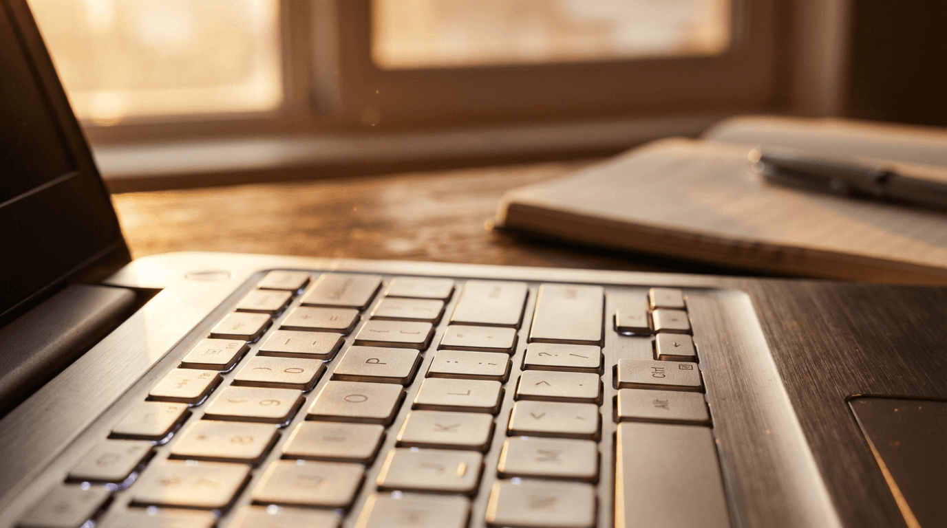 Digital marketing dashboard on laptop with analytics metrics